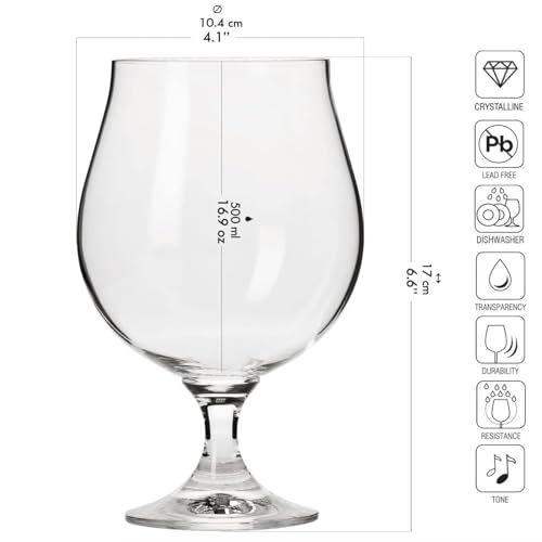 Krosno Verres à Bière Craft | Lot de 6 | 4 x 500 ml | 2 x 420 ml | Collection Brewery | Coffret Degustacion | Parfait la Maison, Les fêtes | Lavable au Lave-vaisselle – Image 5