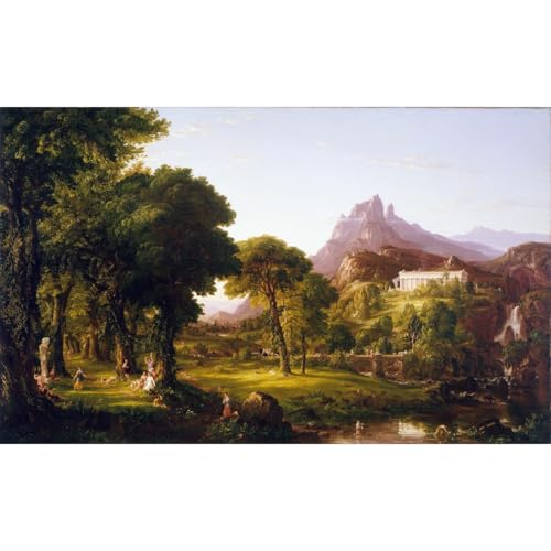 Impression sur toile Dream of Arcadia Thomas Cole 76,2 x 101,6 cm chambre