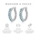 MORGAN & PAIGE .925 Sterling Silver 3mm Swiss Blue Topaz Gemstone Hoop Earrings
