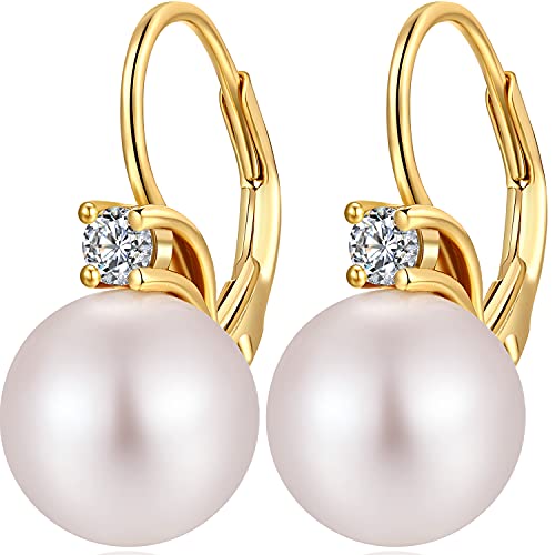 Boucles d'oreilles perle argent sterling pour femme chic