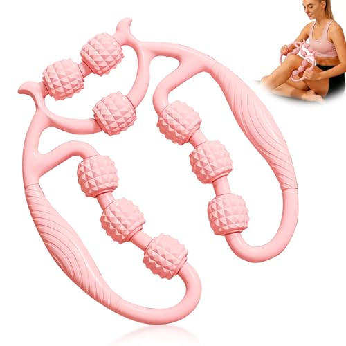 Appareil de Massage Anti-Cellulite avec Poignée, Rouleau de Massage Manuel Ergonomique à 360°, Rouleau Fascial à Effet Profond pour Jambes et Fesses,...