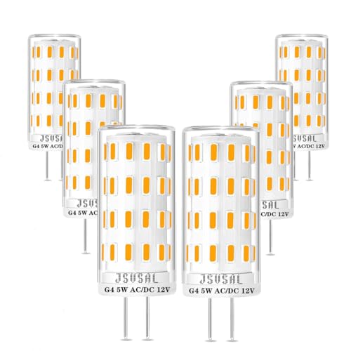 JSVSAL G4 LEDd s 5W \tgzCg 3000K oCs T3 JC ^Cv 12V AC/DC 40W nQd iϏƖ fbL Ki Xebv pX y[o[Cg ƒpƖ 6pbN
