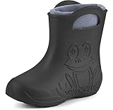  Ladeheid Eva Kinder Jungen Mädchen Gummistiefel Regenschuhe gefüttert LA-CA-03 (Carbone/Grau, 24/25 EU)