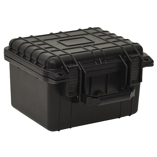JUDYY Flugkoffer Tragbar Schwarz 27x25x18 cm PP, Pelican Case, Flightcase, Peli Case, Munitionsbox, Hardcase Koffer, Werkzeugkoffer Leer Gross