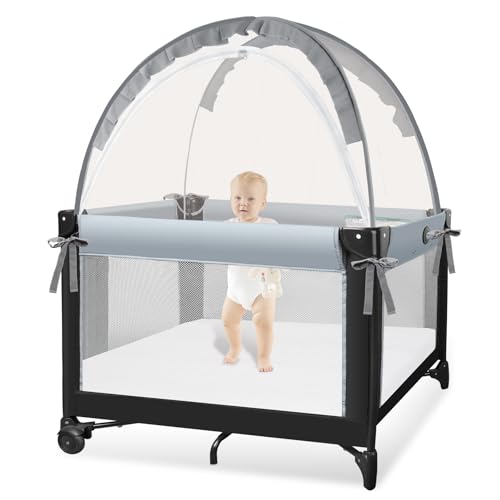 Zkaitoy Pack N Play Tent - Mini Crib Tent to Keep Baby from...