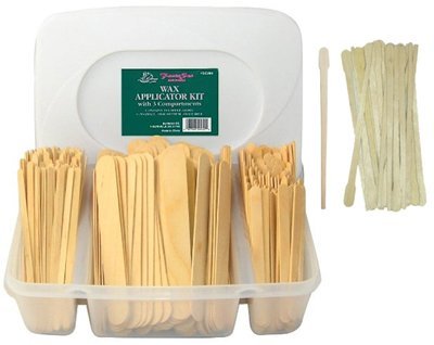 Fantasea Wax Applicator Kit, 350 Piece, With Free 24 Eyebrow Wood Applicators