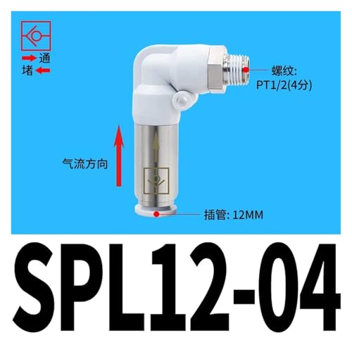 Clapet anti-retour pneumatique bidirectionnel SPL12-04 durable