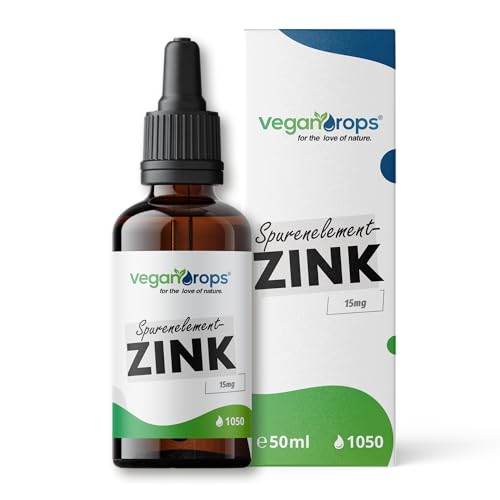 Vegan Drops - Zink Tropfen - Premium: Zink-Sulfat - 15mg pro Tagesdosis - 2100 Tropfen 410 Tage Reichweite - vegan ohne Alkohol & in Deutschland produziert