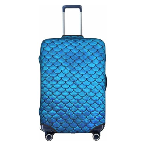 Housse de bagage de voyage pliable extensible à motif écailles blanches L