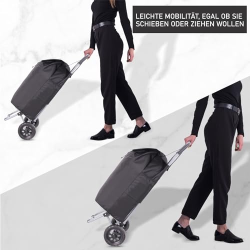Hoppa 57L Stabiler Einkaufstrolley klappbar Shoppingtrolley multifunktional Einkaufsroller...