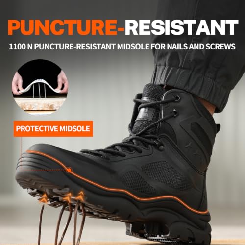 Image of Steel Toe Boots for Men Work Indestructible Safety Boots