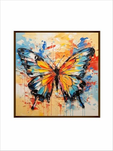 Image of Artsense Painting for wall decoration Abstract wall painting for living- butterfly painting for home decoration with frame-Multicolor /20x20 inches /(50x50 cm) (mix)