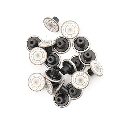 14Mm Jeans Buttons in Matte Silver Bronze with Pins (10 Sets)