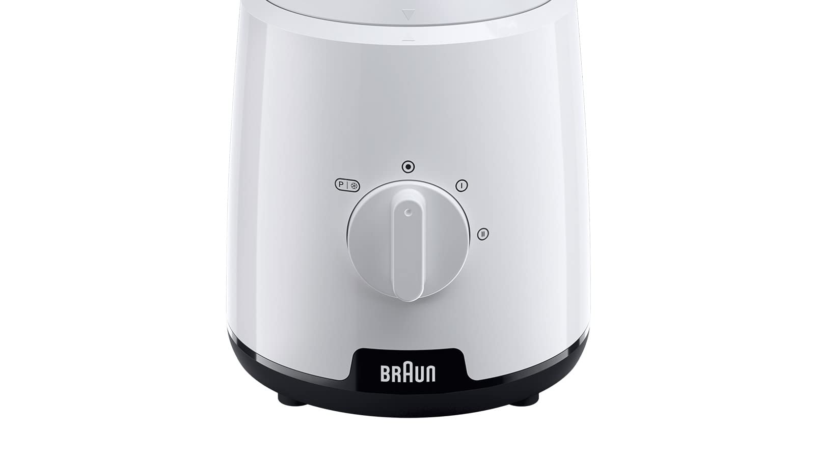 Braun PowerBlender 1 - Frullatore con caraffa triangolare singola in vetro, 2 velocità, funzione di frantumazione del ghiaccio, JB1050WH, 600 W, bianco