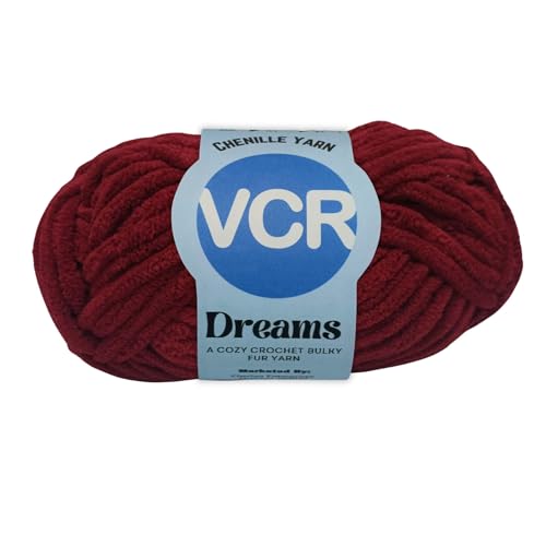 Image of VCR Blood Red, 100 Grams Hank, 60 Meters Length, Premium Polyester Ball for Crochet and Knitting, Pack of 1 Yarn, Soft and Bulky Fur Suitable for DIY