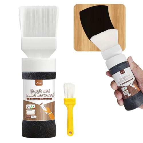 Anirun Black All-in-One Paint, Touch-Up Paint for Furniture, Cabinets, Wood, Metal, No Sanding, Fast Drying, Water Based, Multi Surface, 6.35 oz