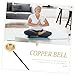 Mikinona 1set Delicate Temple Yin Qing Copper Bell with Mallet Premium Buddhist Supply for Meditation Rituals Crisp Sound Fine Craftsmanship for Home Temple and Ancestral Use