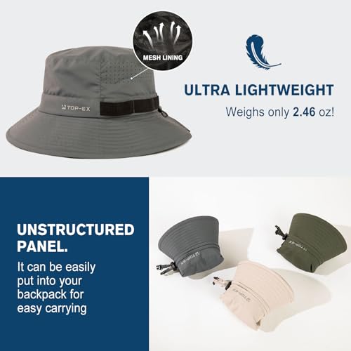 Image of Oversized XL XXL Men's Cooling UPF 50 Sun Hat Lightweight Foldable Wide Brim Bucket Boonie Golf Hiking Fishing