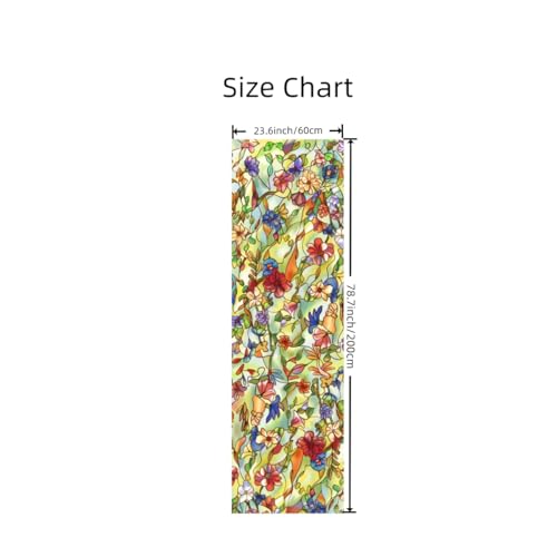 Película para ventana decorativa y privacidad floral 23.6x78.7 in miniatura 6
