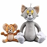 CUDILLERO Mouse & Cat Plush Tom Cat with Jerry Mouse Set of 2 Soft Stuffed Plush Cartoon Toy 6.8in-11.8in