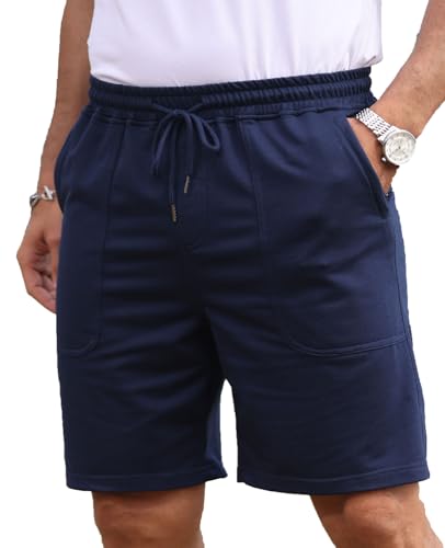 Halfword Herren Sporthose Lauf Kurze Hose Bermuda Baumwoll Kordelzug Reißverschlusstasche Freizeithose Marineblau XXXXL Halfword Herren Sporthose Lauf Kurze Hose Bermuda Baumwoll Kordelzug Reißverschlusstasche Freizeithose Marineblau XXXXL
