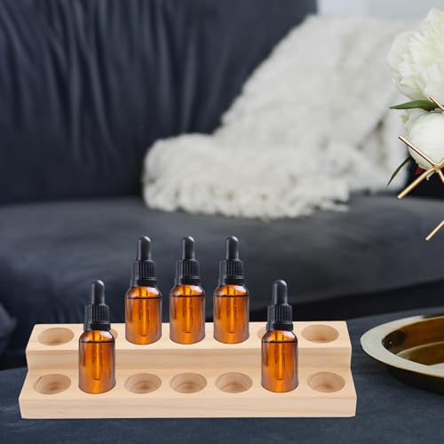 Expositor de madera para aceites esenciales de 14 compartimentos para evitar desorden 4