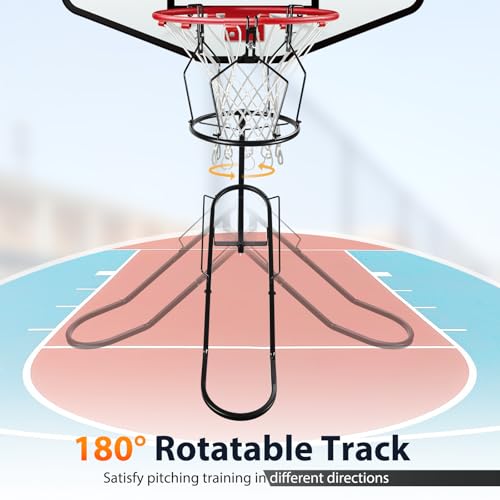 GADFISH Basketball Rebounder, 180° Rotatable Basketball Return Attachment with 3 Stable Large Hooks, Heavy Duty Basket Ball Accessories Ball Return Training Aid for 18" Rim Basketball Hoop - Image 3