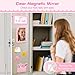 MoKo Locker Accessories Set, 15PCS Back to School Supplies Includes Magnetic Mirror, Whiteboard, Markers, Pen Holder, and Magnets, Locker Organizer for School Office (Pink)