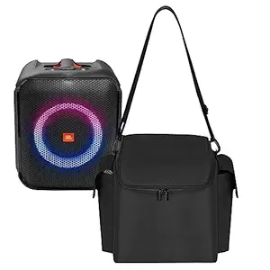 Hzycwgone Carrying Travel Case for JBL Partybox Encore Case Protective Speaker Storage Bag Compatible with JBL Partybox Encore Essential Portable Party Speaker Cover w/Shoulder Strap (Black)