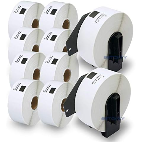 BETCKEY - 10 Rolls DK-11201 Labels Compatible with Brother, 29mm x 90mm, 4000 Labels, Standard Address Labels Using for Brother QL Label Printers[2 Reusable Label Holders] Cover
