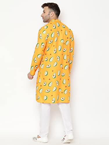 Image of hangup Men's Kurta Pyjama Set, Color Yellow, Size 38 (K127KurtaSet)