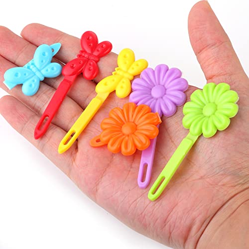 Yolev 76 Pieces Self Hinge Plastic Hair Clip Pins With Cartoon Designs - Colorful Cute Flower Bow Barrettes For Girls thumb #4