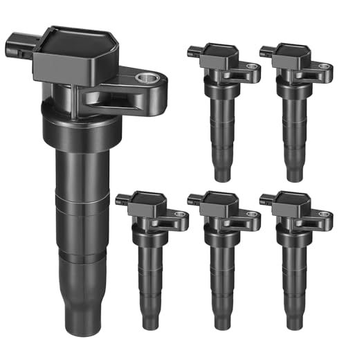 Image of Set of 6 UF546 Ignition Coil Pack Compatible with Kia Sedona Sorento Optima Compatible with Hyundai Sonata Genesis Santa Fe XL Azera Veracruz 3.3L 3.8L V6 Replaces 4606824AB IC626 52-1842 C1544