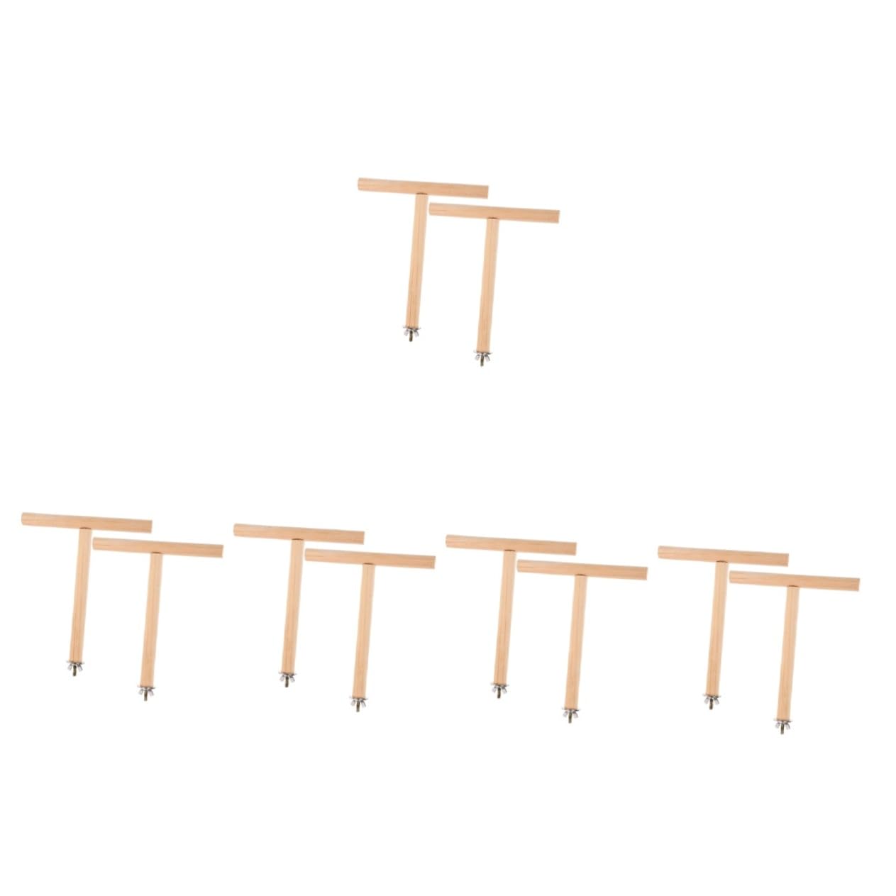 HANABASS 10piezas Soporte De Percha para Aves De Madera Natural para Periquitos Loros y Cockatiels Accesorio De Jaula Práctico y Duradero