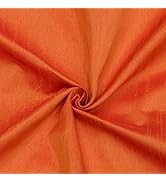 Fabric Mart Direct Orange Faux Silk Fabric by The Yard, 42 inches or 107 cm Width, 1 Yard Orange ...