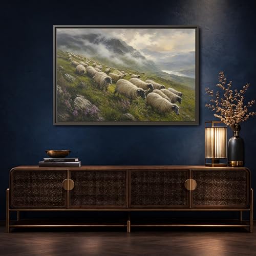 Cadre toile mouton horizontal grand format décoration murale salon - 4