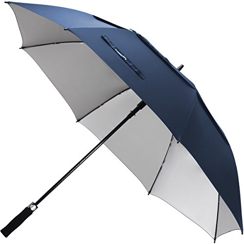 ZEKAR 54/62/68 inch Windproof Large Vented UV Protection and Classic Pongee Fabric Golf Umbrella, Double Canopy Rain Sun Oversized Stick Umbrellas Women Men