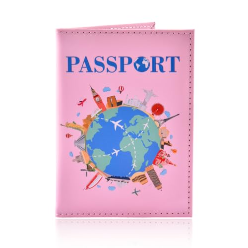 Custodia per passaporto per donne e uomini, in pelle PU, porta passaporto, aereo, da viaggio, essenziale per gli amanti dei viaggi, regali di compleanno di Natale per migliore amica, figlia, sorella