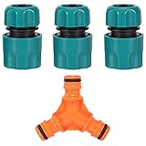 Respicefinem Divisor de conector de manguera de 3 vías en forma de Y, divisor de jardín para uso versátil en jardinería doméstica y (Chupete de tres vías + 3 porros de 4 grifos)