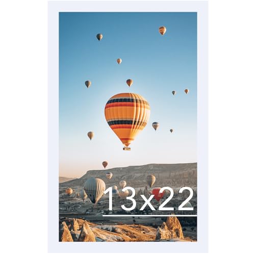 Image of JCJMY 13x22 Picture Frame White for Poster Photo Picture, Horizontal and Vertical Formats for Wall Hanging, 13 x 22 Wall Gallery Poster Photo Frame for 13 by 22 Photos Posters, White