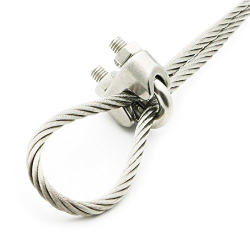 Luomorgo M2 1/16" Wire Rope Cable Clip Clamp 304 Stainless Steel Saddle Clamp Cable 12Pcs #TOP4