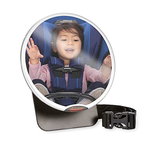 Image of Diono Easy View Baby Car Mirror, Safety Car Seat Mirror for Rear Facing Infant, Fully Adjustable with 360 Rotation, Wide Crystal Clear View, Shatterproof, Crash Tested