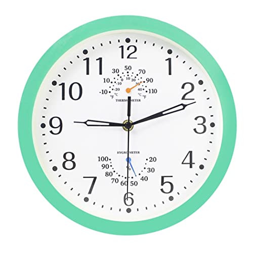 Horloge Murale Ronde Vintage avec Thermomètre et Hygromètre Intégrés