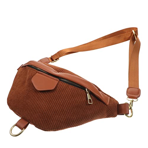 HOOTNEE Corduroy Chest Bag Fanny Pack Crossbody Purses for Women Crossbody Travel Fanny Pack for Men Man Carrying Bag Girls Waist Bags Sports Fanny Pack Man Fanny Bag Outdoor