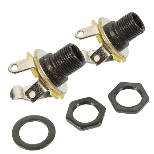 CIMAXIC エレキギター用 6.35mm メス入力ジャック 2個セット 耐久性 ギタージャック シンプル実用的 ソケット ベースに 交換用パーツ