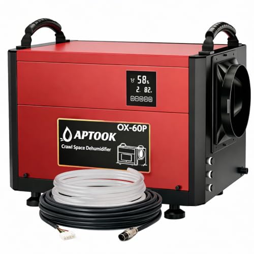 110 Pints Commercial Dehumidifiers for Crawl Spaces & Basement,Under House,Warehouse & Job Sites, Crawl Space Dehumidifier with Drain Hose, Remote Control, Auto Defrost, Humidity Control, CSA Listed