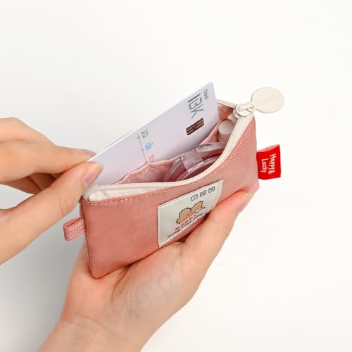 Image of Monolike Happy and Lucky Card Case, Mint - Small Nylon Pouch, Portable Keychain Coin Purse, Waterproof Card Sleeve, Compact Daily Organizer Case