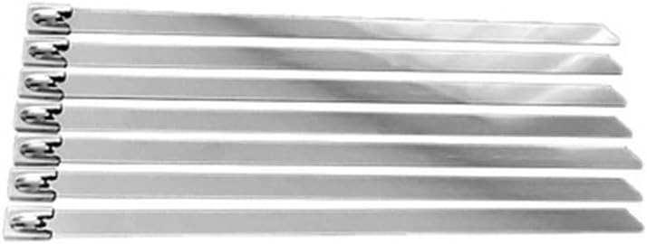 Cable Tie Multi-Purpose Locking Cable Metal Tie 7.9mm Stainless Steel Cable Twist Tie Lock Metal Zip-Exhaust Wrap Coated 100pcs(7.9 X 250MM)