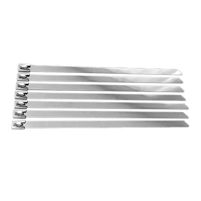 BIK Fascetta fermacavi multiuso in metallo da 4,6 mm, in acciaio inox, con cerniera, rivestita, 100 pezzi (4,6 x 400 mm)