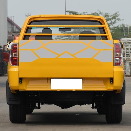 Image of 59 inch Racing Stripe Graphic Car Sticker for Truck Pickup Rear Decal Plaid Graphic Self-Adhesive Universal Decorative Sticker Trunk Lid Vinyl Car Decal Accessories(1PCS) (Gray)